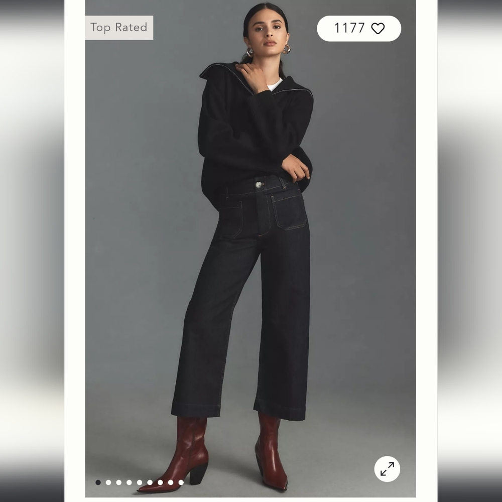 Colette wide leg cropped jean by Maeve